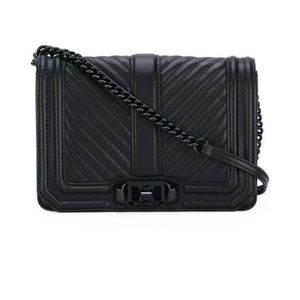 Rebecca Minkoff Quilted Love Shoulder Bag - Black
